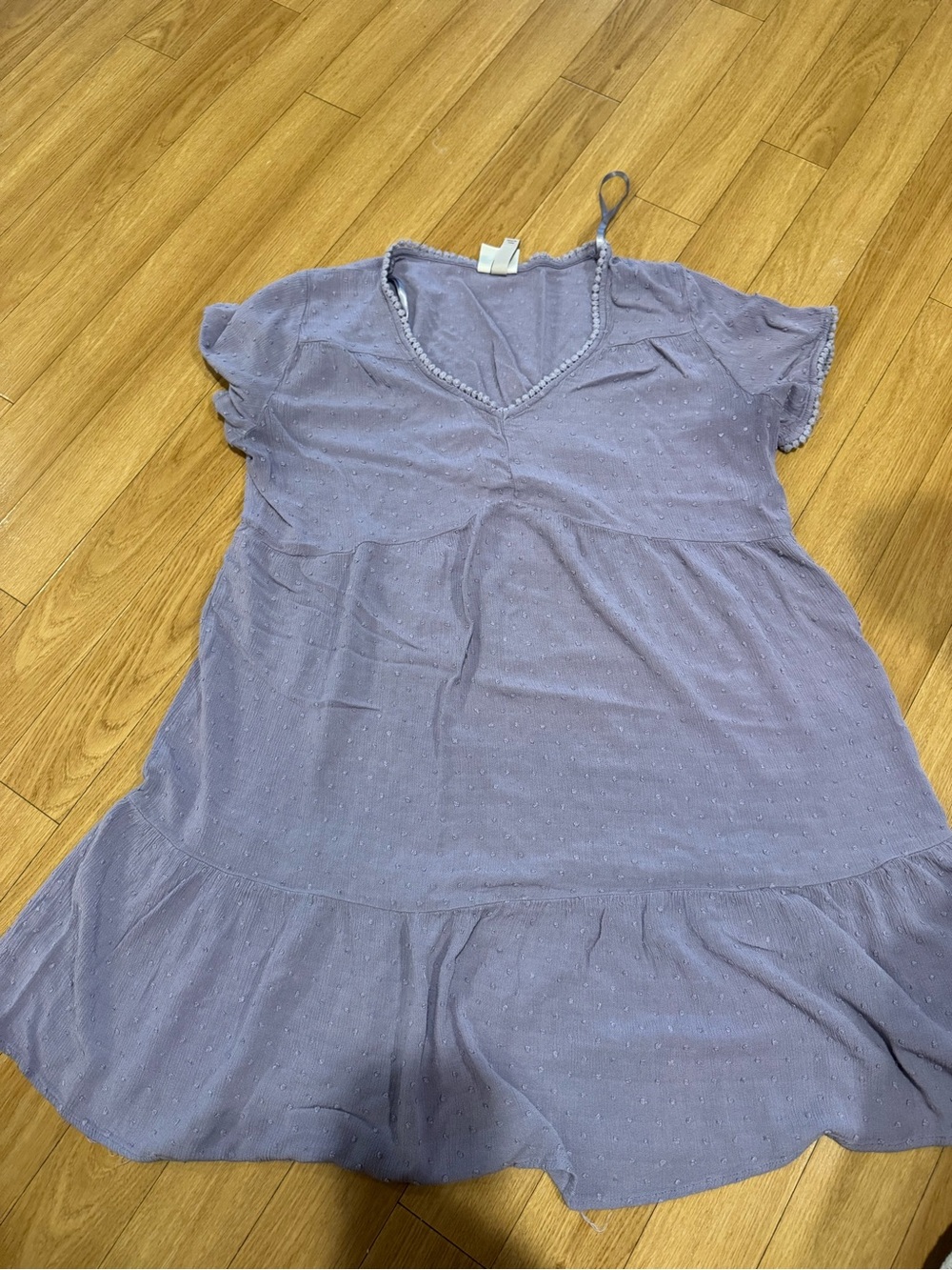 Lavender V-Neck Tiered Dress